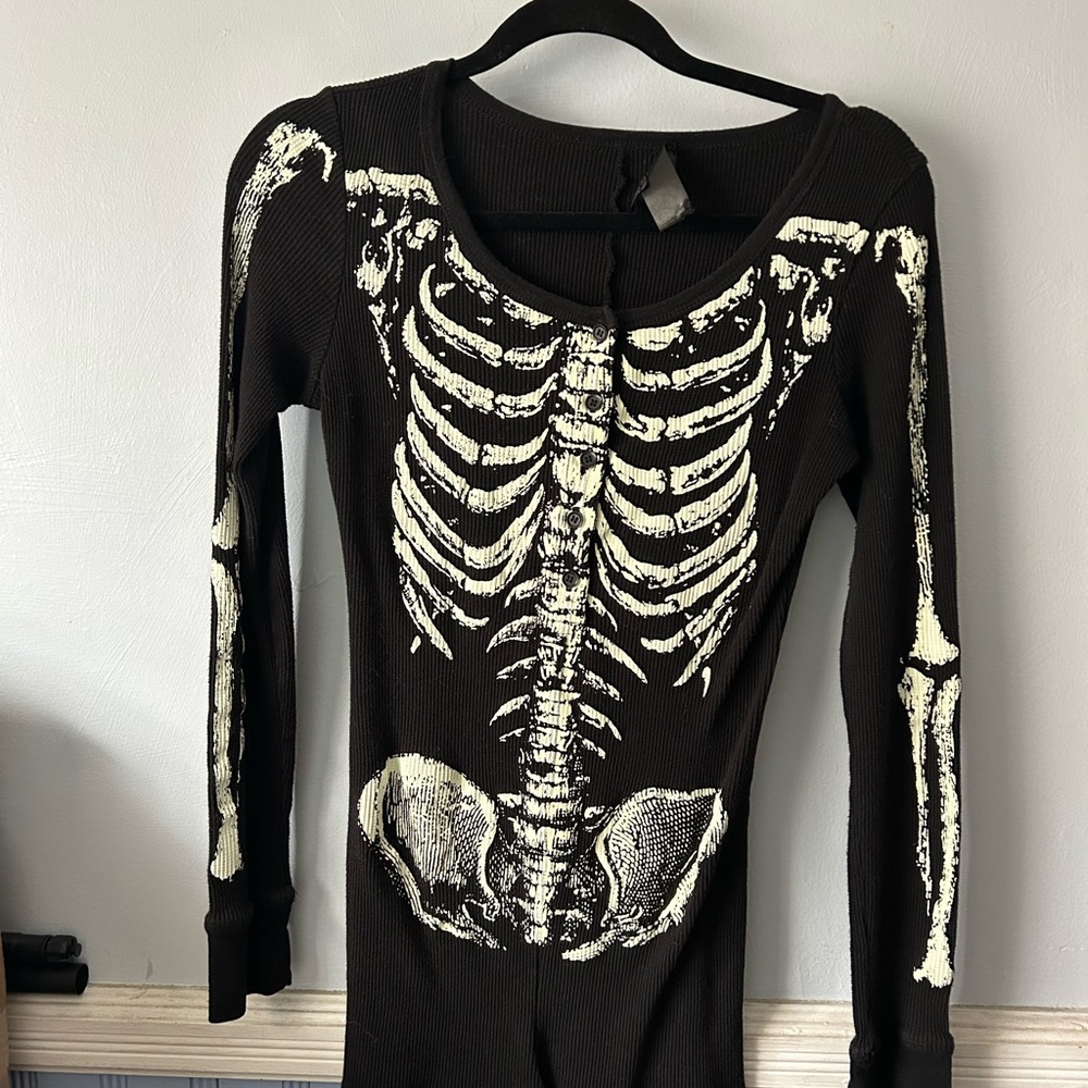 DOLLSKILL Skeleton Onesie Knit black long sleeve jumper